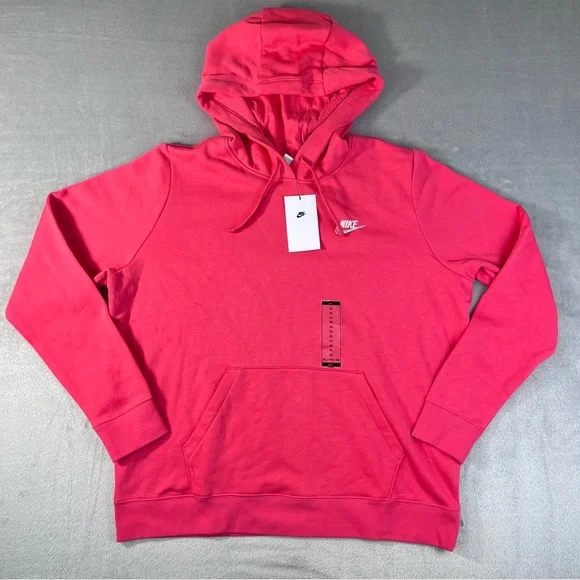 Nike Women’s Hoodie NWT XL Pink/Red Hooded Pullover 26” Length $65 Retail - Picture 1 of 8